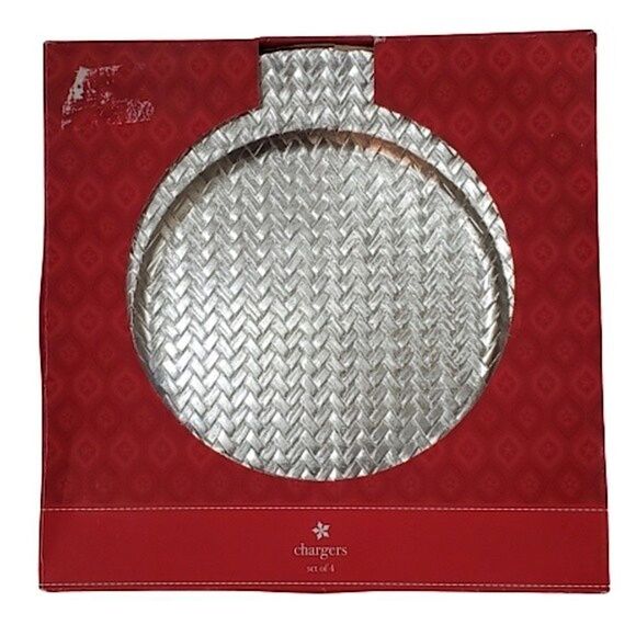 Pewter Charger Dinner Plates Set of Four - Picture 5 of 5